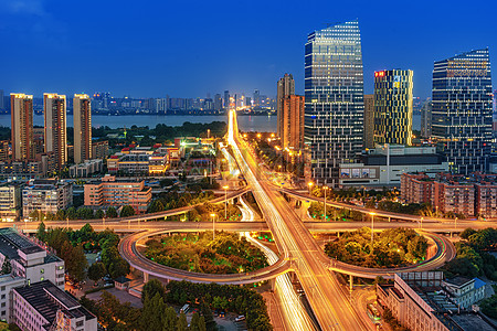武汉城市立交桥夜景高清图片