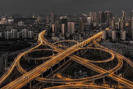 城市立交桥夜景图片