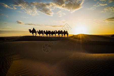丝绸之路巴丹吉林沙漠背景