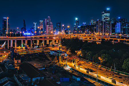 城市车流夜景背景图片