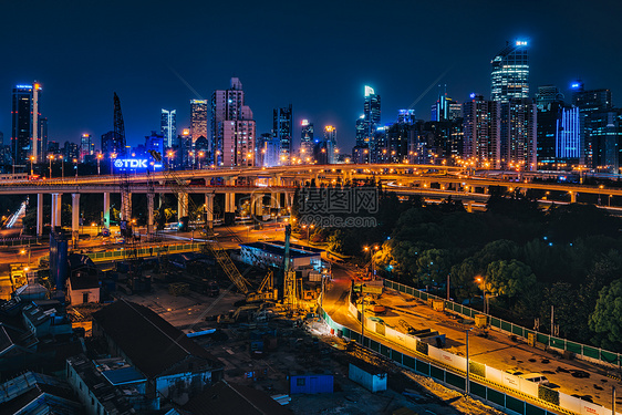 城市车流夜景图片