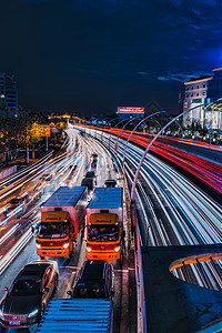 城市车流夜景图片