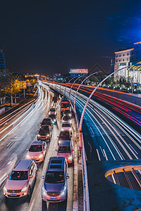 城市车流夜景酒店高清图片素材