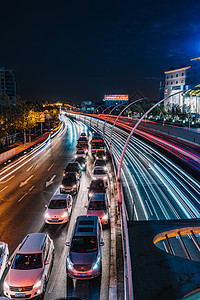 城市车流夜景图片