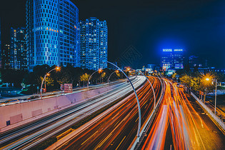 城市车流夜景图片