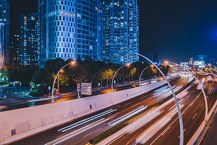 城市车流夜景图片