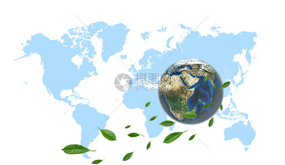 绿色环绕地球图片