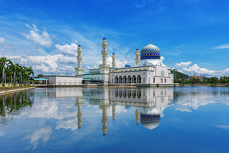 水上清真寺背景图片