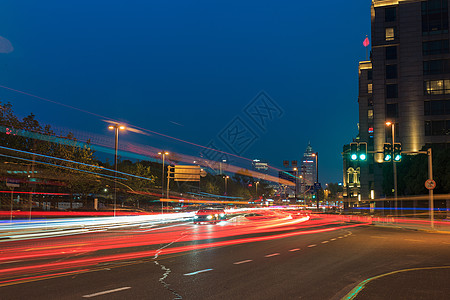 红绿灯元素城市夜景车流背景