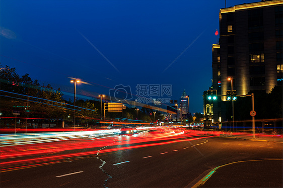 城市夜景车流图片