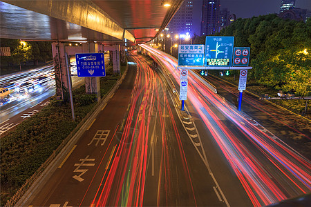 城市夜景车流图片