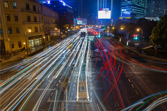 城市夜景车流图片