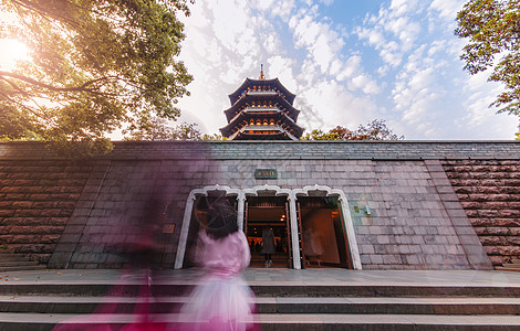 唯美梦幻梦回雷峰塔背景