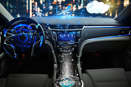 智能科技生活时代智能汽车内部图片