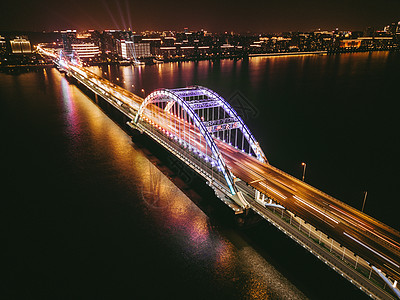 高楼大厦背景城市桥梁夜景背景