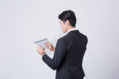 西装男人背影商务科技感图片合成底图背景