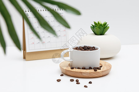 咖啡豆元素创意静物组合背景