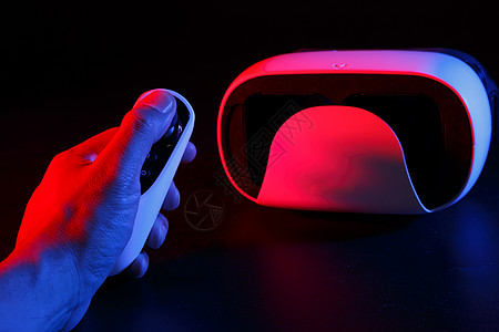 科技组合虚拟现实VR设备背景
