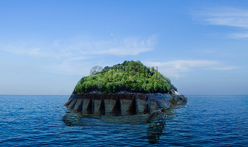 海龟岛漂浮小岛高清图片