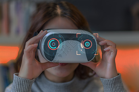 vr虚拟眼镜发现新大陆女孩高科技仪器设计图片