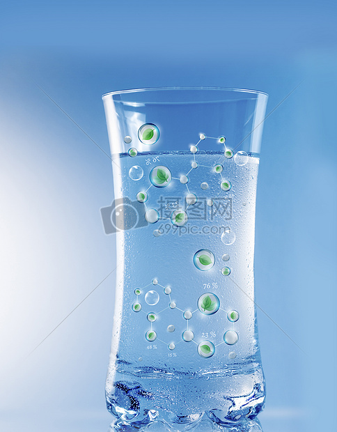 水杯里的分子图片