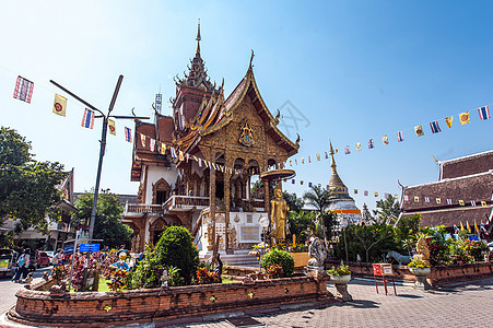 泰国清迈的寺庙背景图片