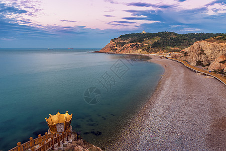 长岛九丈崖浅蓝色大海高清图片