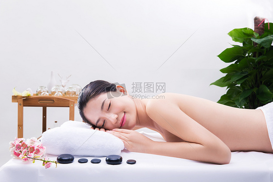 美容养生环境甜美美女spa留白图片