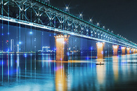 唯美大桥科技背景图片