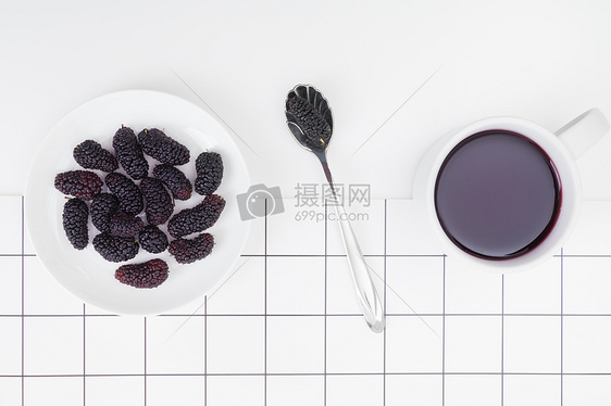 水果果汁清新平铺拍摄图片