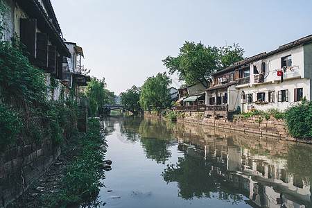 杭州古镇小河背景图片
