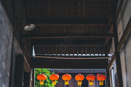 杭州小河直街上的红灯笼图片