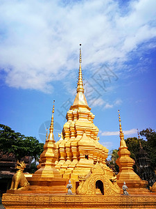 西双版纳傣族风情寺庙及建筑背景图片