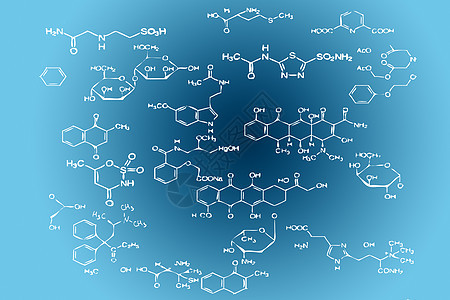 化学分子蓝色背景图片