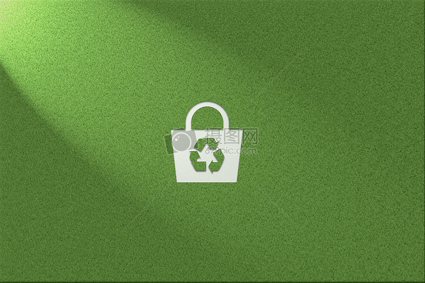 绿色环保健康草地背景垃圾循环利用logo图片