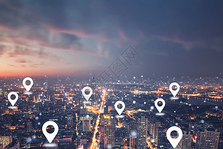 城市地标夜景背景图片