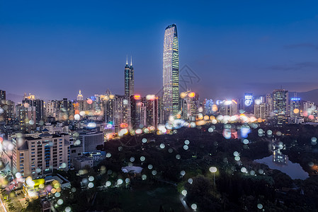 城市夜景罗湖地标高清图片