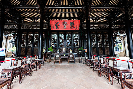 红木装修中式客厅背景