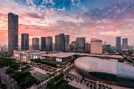 晚霞夕阳晚霞城央背景