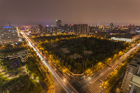 北京望京商业区夜景背景图片