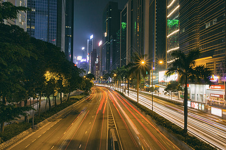 香港街头公路车流背景图片