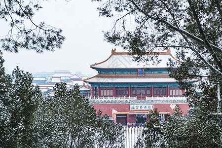 雪中故宫背景图片