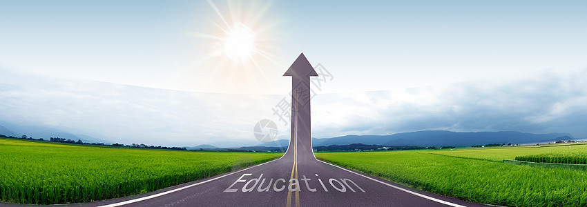草原上的马路在路上的中国教育设计图片