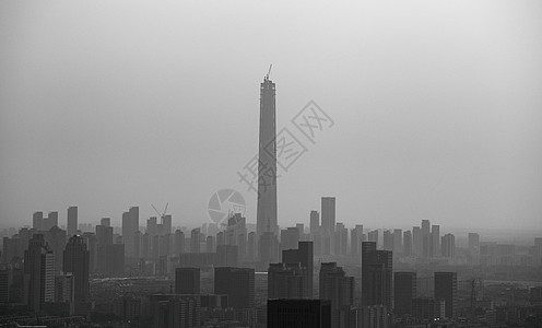 环境污染雾霾下的城市高清图片