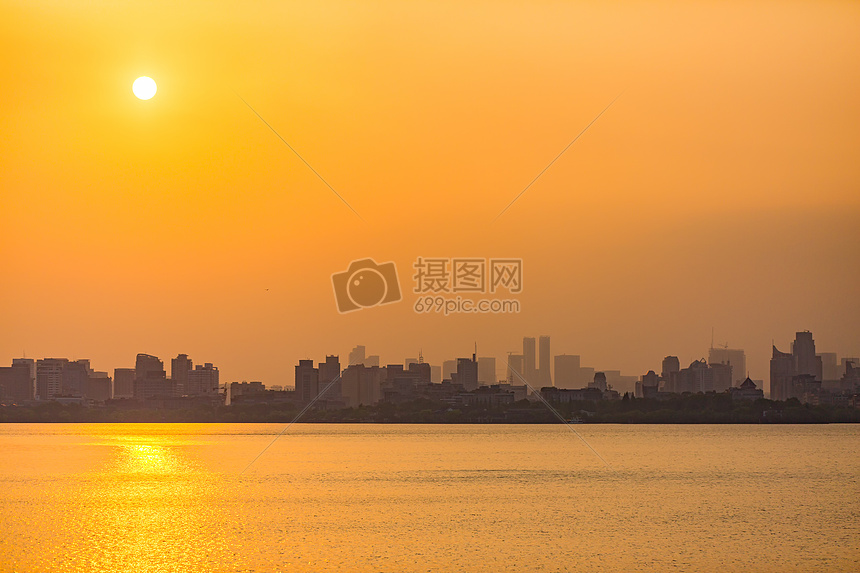 杭州西湖清晨自然风景图片