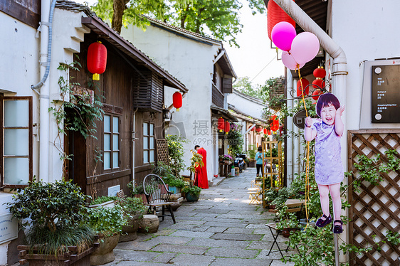 杭州小河复古景色图片