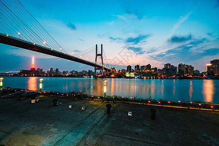 上海浦江夜景南浦大桥夜景拍摄背景