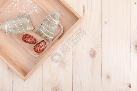 清新文艺端午节食材粽子桌面图片