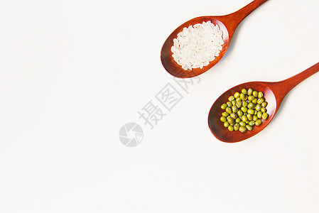 绿豆与大米 食品背景素材图片