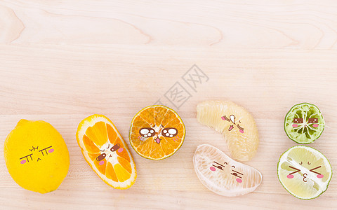 橙子小清新水果背景设计图片